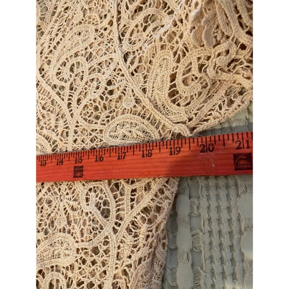 Adiva Blouse Plus Size XL Lace Womens Chic Sexy Top Nude Color 3/4 Sleeves - Picture 10 of 12